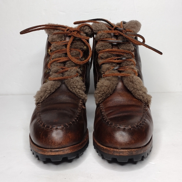 Cole Haan Vintage Brown Leather Insulated Lace Up Women's Ankle Boots - Picture 4 of 15